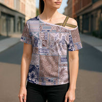 Aloha Hawaii Pastel Christmas Patchwork Cross Shoulder Shirt Rustic Style - Polynesian Pride