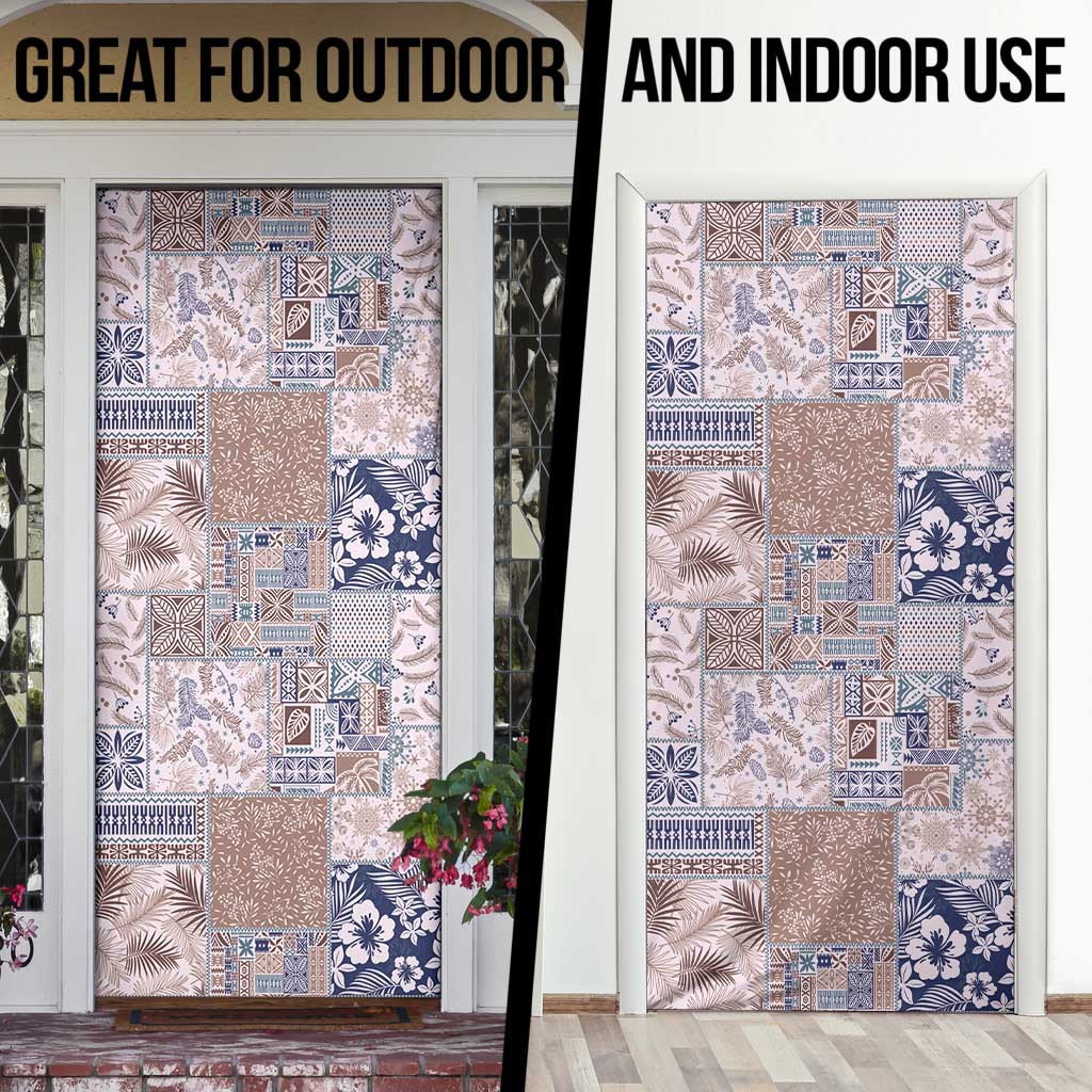 Aloha Hawaii Pastel Christmas Patchwork Door Cover Rustic Style - Polynesian Pride