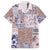 Aloha Hawaii Pastel Christmas Patchwork Family Matching Off The Shoulder Long Sleeve Dress and Hawaiian Shirt Rustic Style - Polynesian Pride