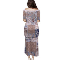 Aloha Hawaii Pastel Christmas Patchwork Family Matching Puletasi and Hawaiian Shirt Rustic Style - Polynesian Pride