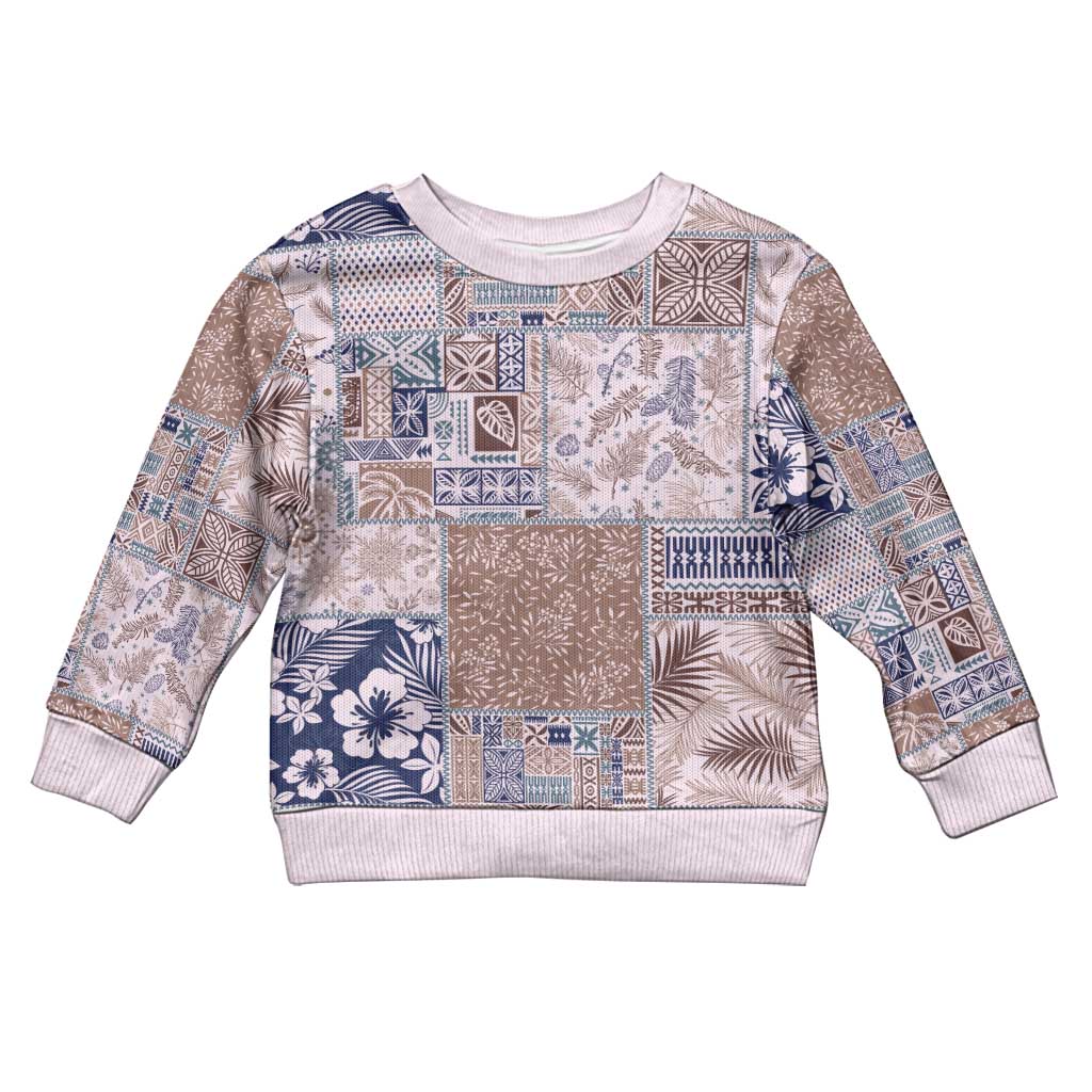 Aloha Hawaii Pastel Christmas Patchwork Kid Ugly Christmas Sweater Rustic Style - Polynesian Pride