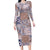 Aloha Hawaii Pastel Christmas Patchwork Long Sleeve Bodycon Dress Rustic Style - Polynesian Pride