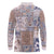 Aloha Hawaii Pastel Christmas Patchwork Long Sleeve Polo Shirt Rustic Style - Polynesian Pride
