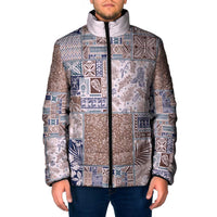 Aloha Hawaii Pastel Christmas Patchwork Padded Jacket Rustic Style - Polynesian Pride