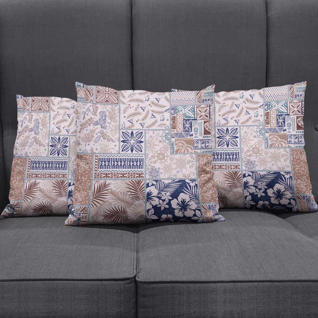 Aloha Hawaii Pastel Christmas Patchwork Pillow Cover Rustic Style - Polynesian Pride
