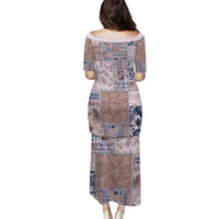 Aloha Hawaii Pastel Christmas Patchwork Puletasi Rustic Style - Polynesian Pride