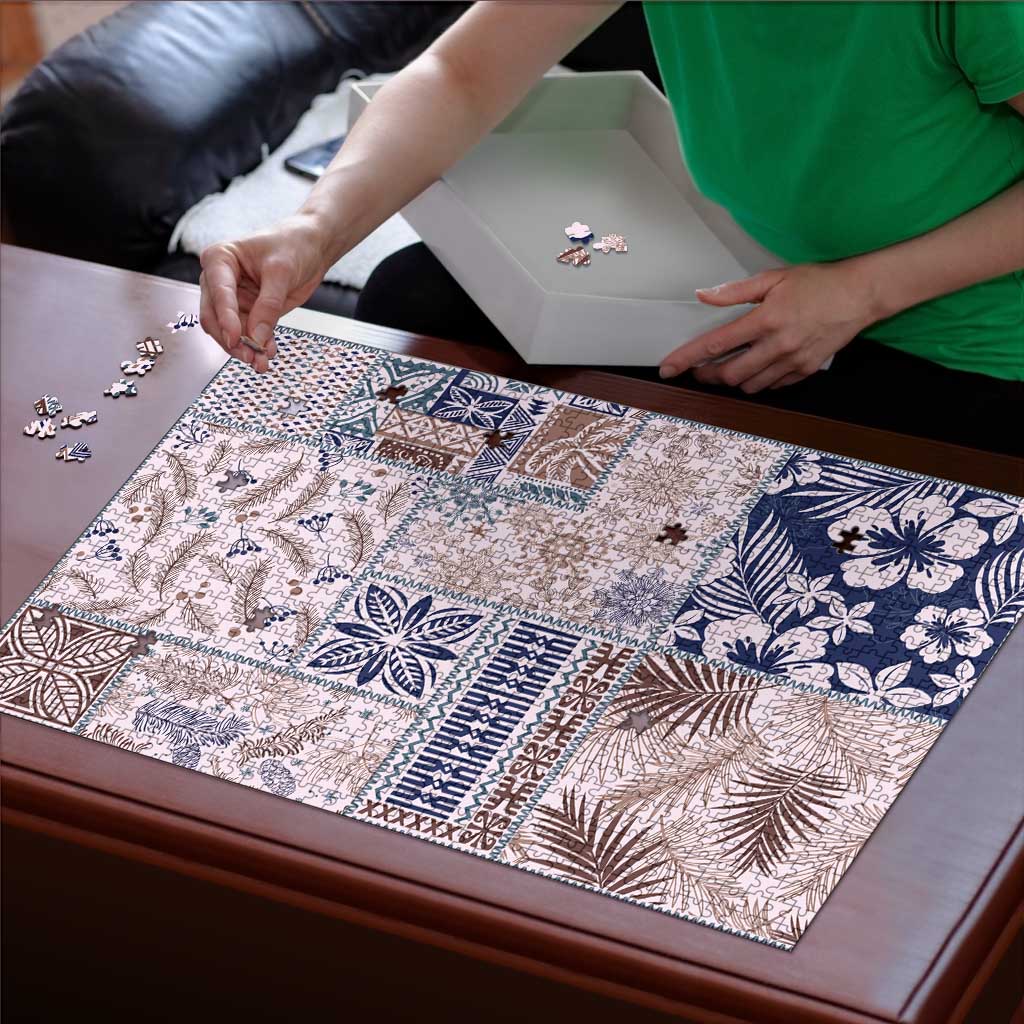 Aloha Hawaii Pastel Christmas Patchwork Puzzle Rustic Style - Polynesian Pride