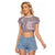 Aloha Hawaii Pastel Christmas Patchwork Raglan Cropped T Shirt Rustic Style - Polynesian Pride