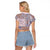 Aloha Hawaii Pastel Christmas Patchwork Raglan Cropped T Shirt Rustic Style - Polynesian Pride