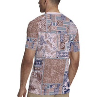 Aloha Hawaii Pastel Christmas Patchwork Rugby Jersey Rustic Style - Polynesian Pride