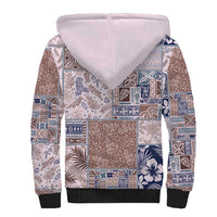 Aloha Hawaii Pastel Christmas Patchwork Sherpa Hoodie Rustic Style - Polynesian Pride