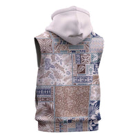 Aloha Hawaii Pastel Christmas Patchwork Sleeveless Zip Hoodie Rustic Style - Polynesian Pride