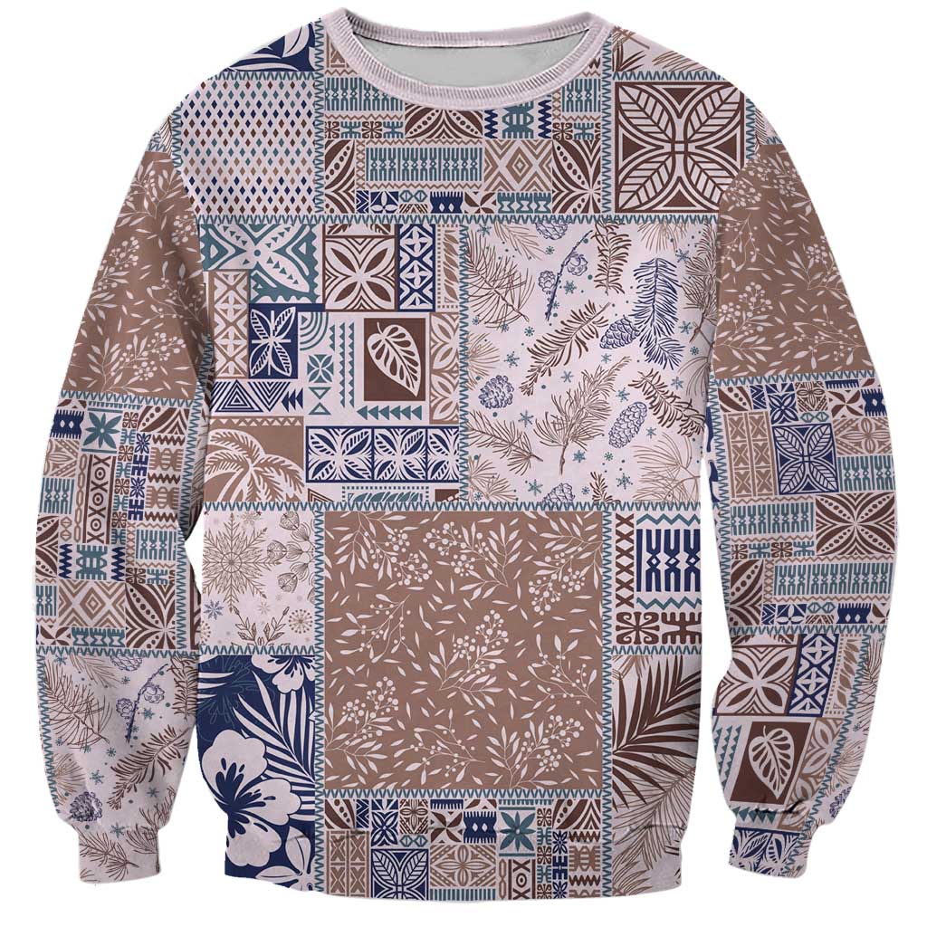 Aloha Hawaii Pastel Christmas Patchwork Sweatshirt Rustic Style - Polynesian Pride