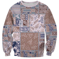 Aloha Hawaii Pastel Christmas Patchwork Sweatshirt Rustic Style - Polynesian Pride