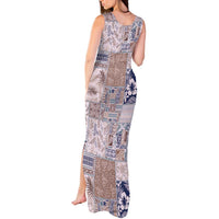 Aloha Hawaii Pastel Christmas Patchwork Tank Maxi Dress Rustic Style - Polynesian Pride