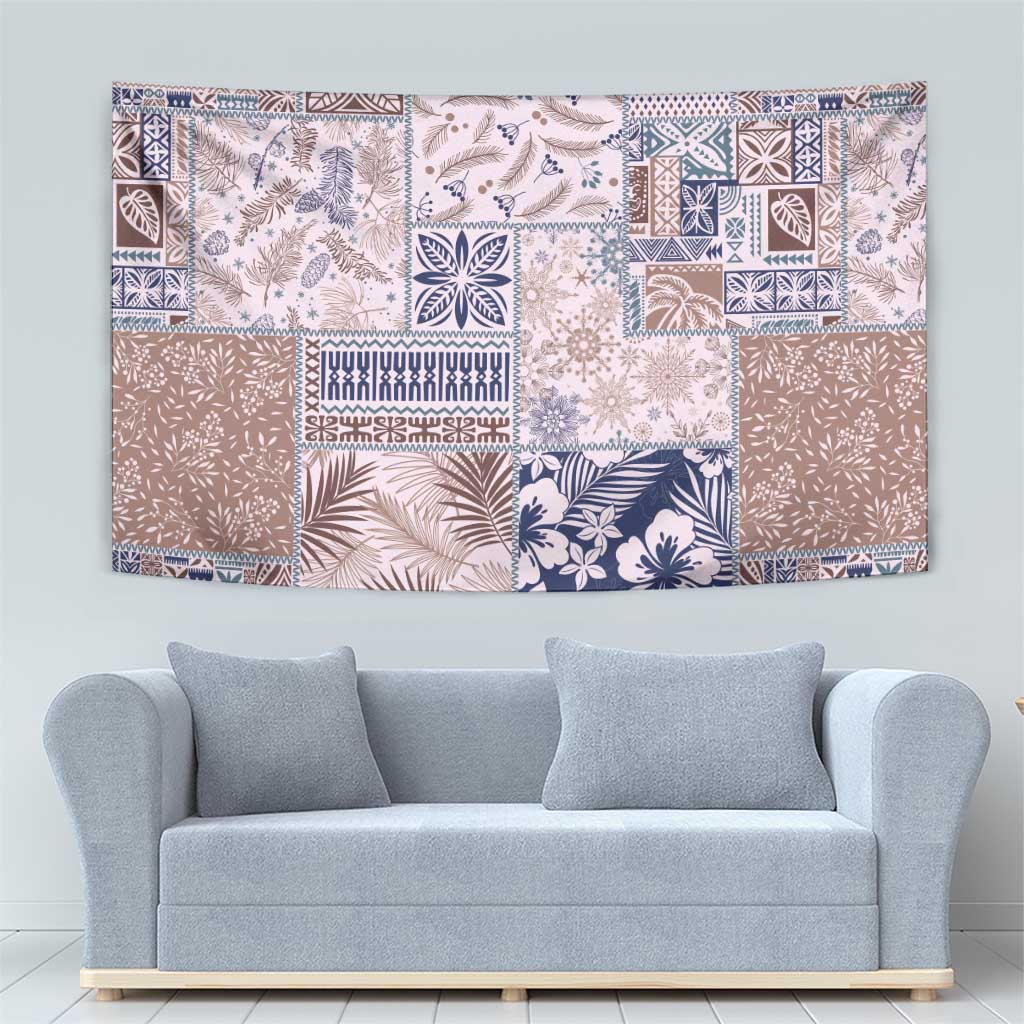 Aloha Hawaii Pastel Christmas Patchwork Tapestry Rustic Style - Polynesian Pride