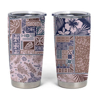 Aloha Hawaii Pastel Christmas Patchwork Tumbler Cup Rustic Style - Polynesian Pride