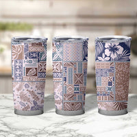 Aloha Hawaii Pastel Christmas Patchwork Tumbler Cup Rustic Style - Polynesian Pride