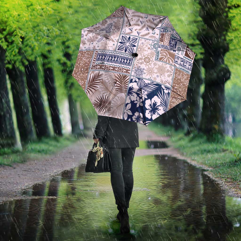 Aloha Hawaii Pastel Christmas Patchwork Umbrella Rustic Style - Polynesian Pride