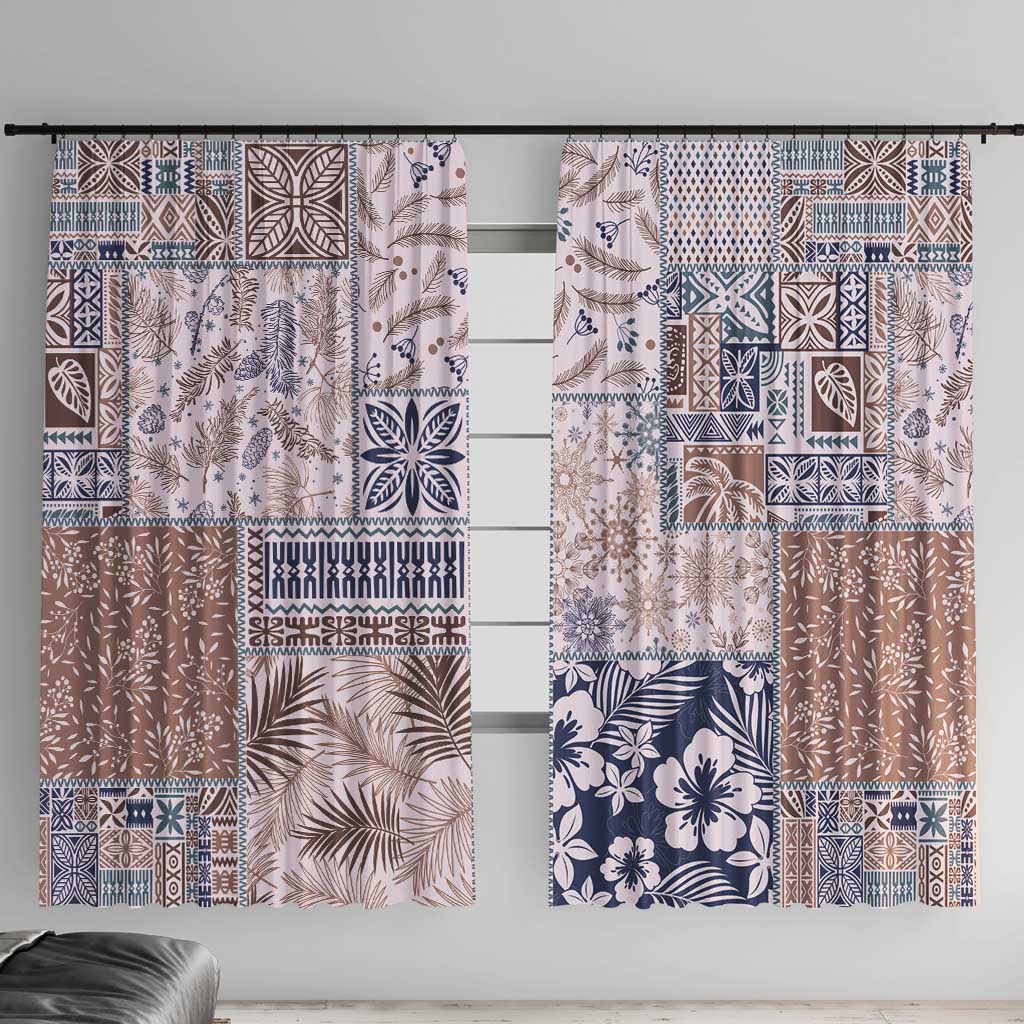 Aloha Hawaii Pastel Christmas Patchwork Window Curtain Rustic Style - Polynesian Pride