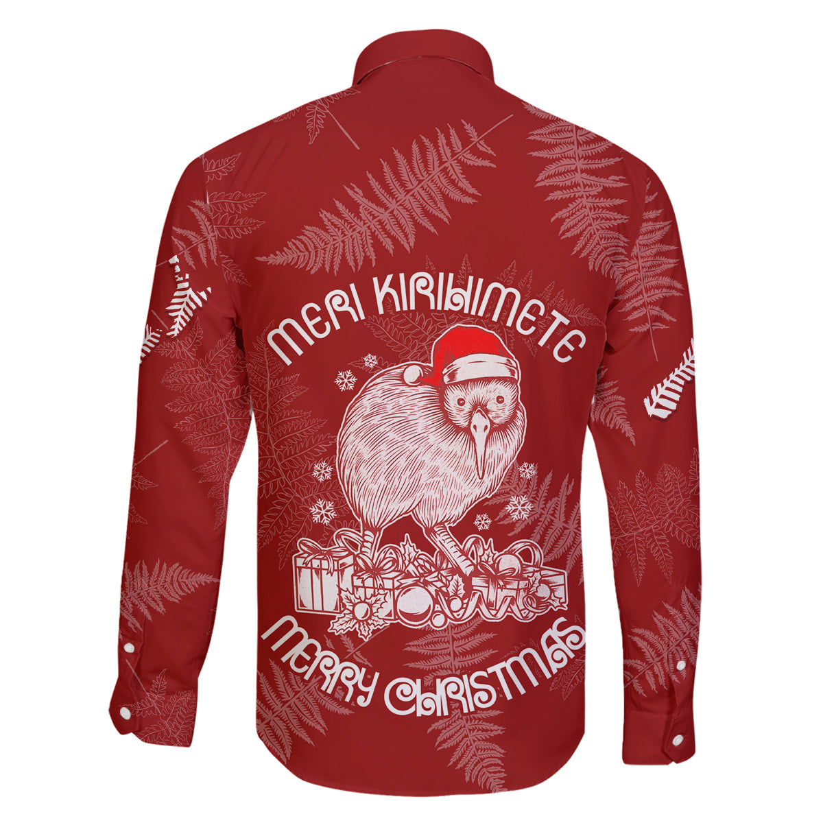 New Zealand Christmas Family Matching Long Sleeve Bodycon Dress and Hawaiian Shirt Silver Fern Mix Kiwi Bird Ver01 LT7 - Polynesian Pride