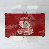 New Zealand Christmas Tablecloth Silver Fern Mix Kiwi Bird Ver01 LT7 Red - Polynesian Pride