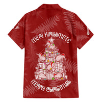 New Zealand Christmas Family Matching Off Shoulder Long Sleeve Dress and Hawaiian Shirt Silver Fern Mix Kiwi Bird Ver02 LT7 - Polynesian Pride