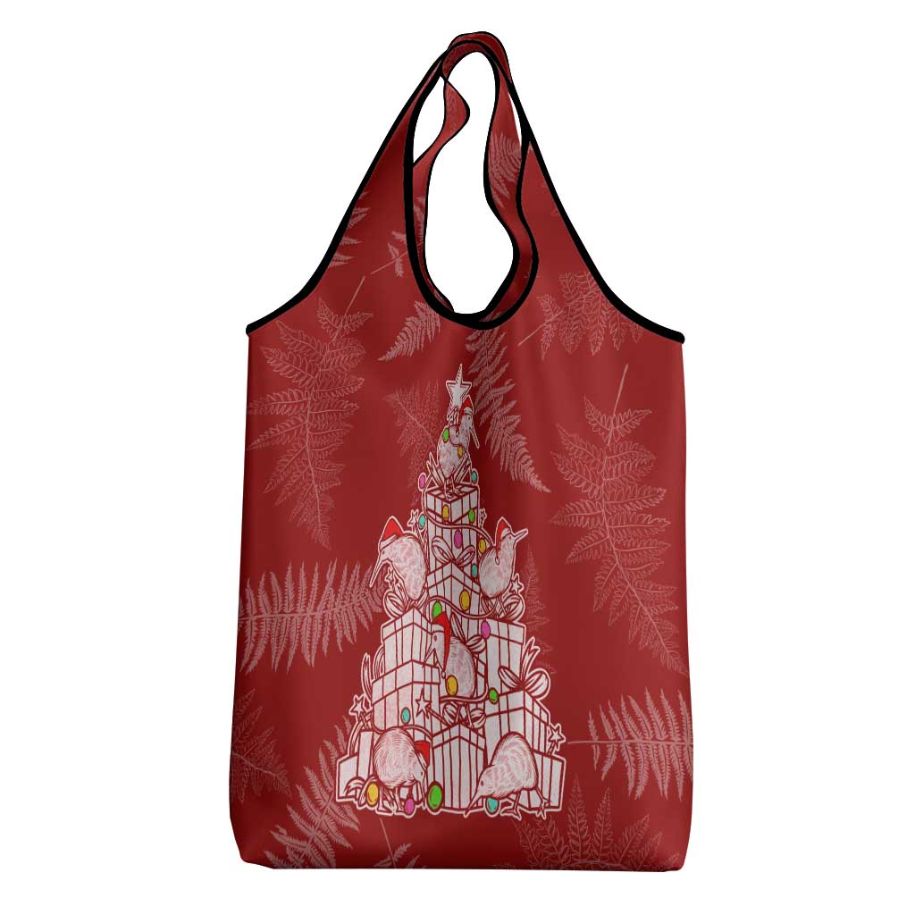 New Zealand Christmas Grocery Bag Silver Fern Mix Kiwi Bird Ver02