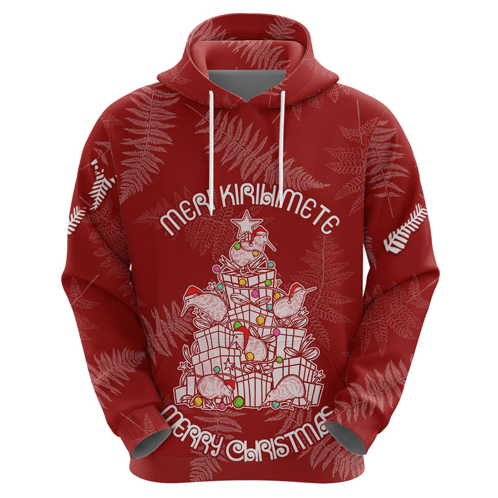 New Zealand Christmas Hoodie Silver Fern Mix Kiwi Bird Ver02 LT7 - Polynesian Pride
