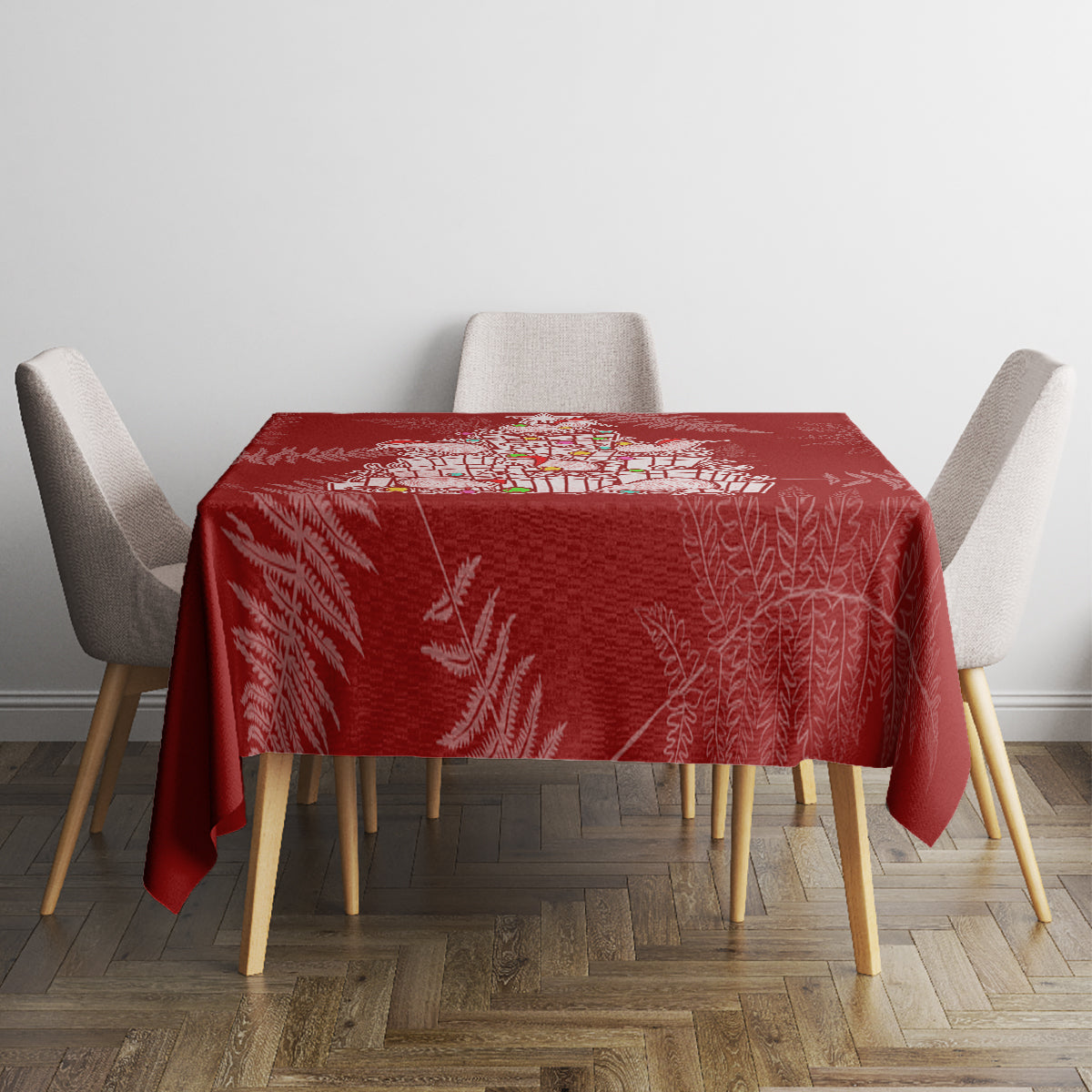 New Zealand Christmas Tablecloth Silver Fern Mix Kiwi Bird Ver02 LT7 - Polynesian Pride