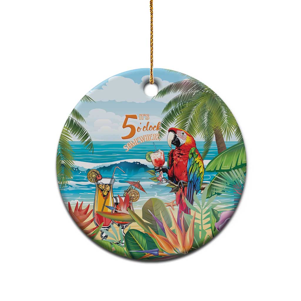 Aloha Hawaii Christmas Ceramic Ornament It's 5 o'clock Somewhere