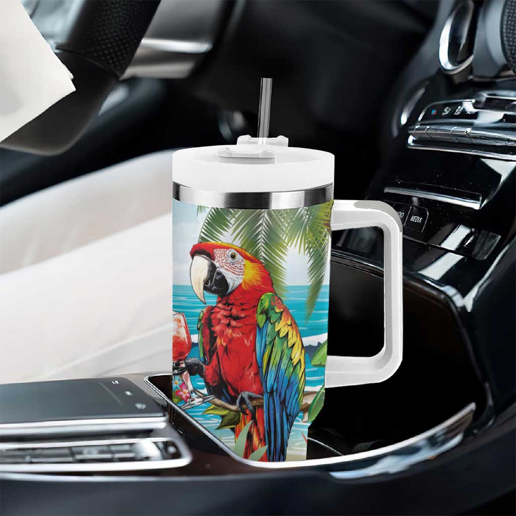 Aloha Hawaii Christmas Tumbler With Handle It's 5 o'clock Somewhere