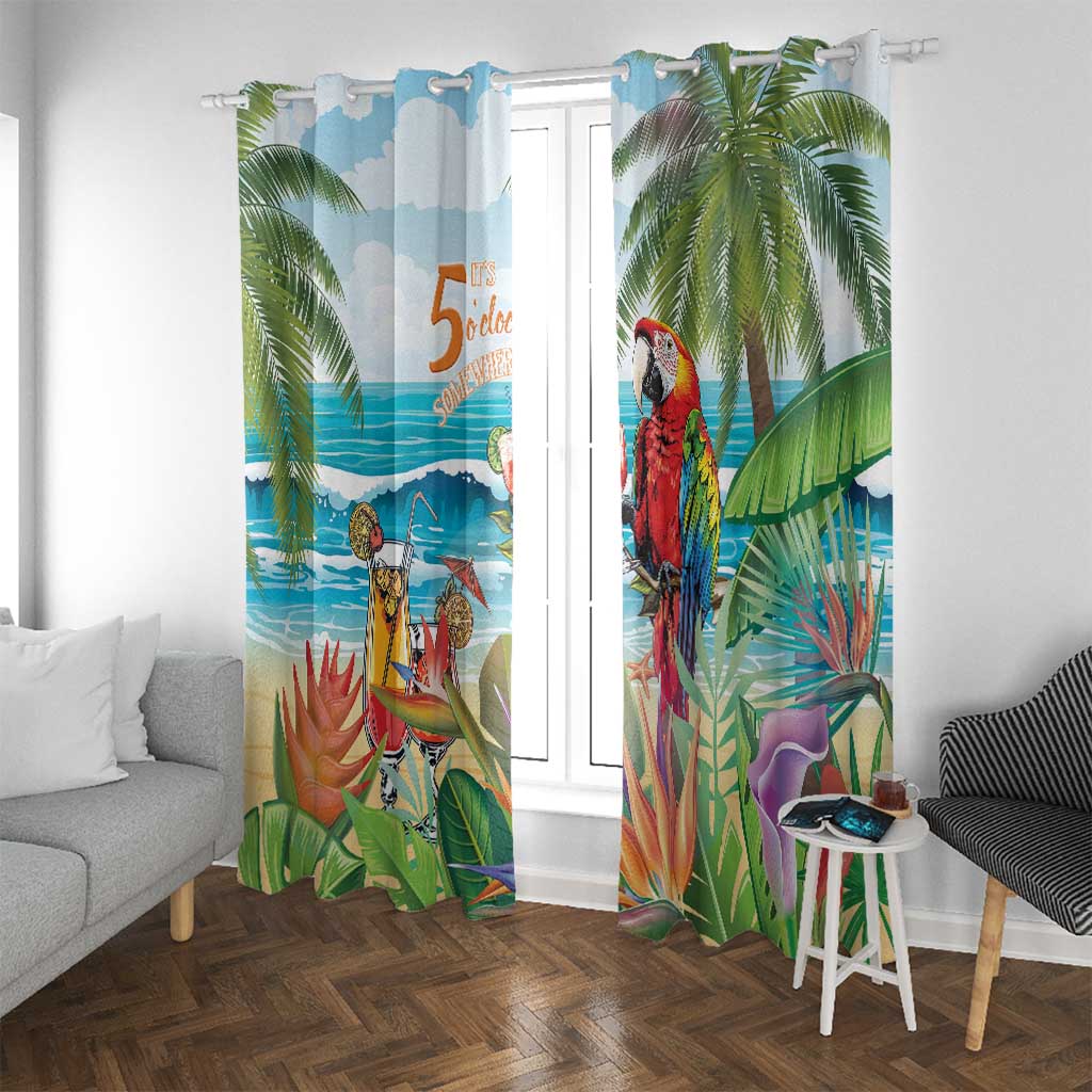 Aloha Hawaii Christmas Window Curtain It's 5 o'clock Somewhere
