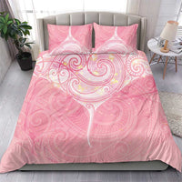 Breast Cancer Awareness Maori Aotearoa Bedding Set Manta Ray - Pink Glaze - Polynesian Pride
