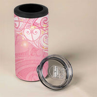 Breast Cancer Awareness Maori Aotearoa 4 in 1 Can Cooler Tumbler Manta Ray - Pink Glaze - Polynesian Pride
