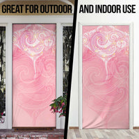 Breast Cancer Awareness Maori Aotearoa Door Cover Manta Ray - Pink Glaze - Polynesian Pride