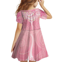 Breast Cancer Awareness Maori Aotearoa Family Matching Puletasi and Hawaiian Shirt Manta Ray - Pink Glaze - Polynesian Pride