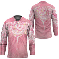 Breast Cancer Awareness Maori Aotearoa Hockey Jersey Manta Ray - Pink Glaze - Polynesian Pride
