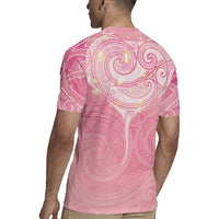 Breast Cancer Awareness Maori Aotearoa Rugby Jersey Manta Ray - Pink Glaze - Polynesian Pride