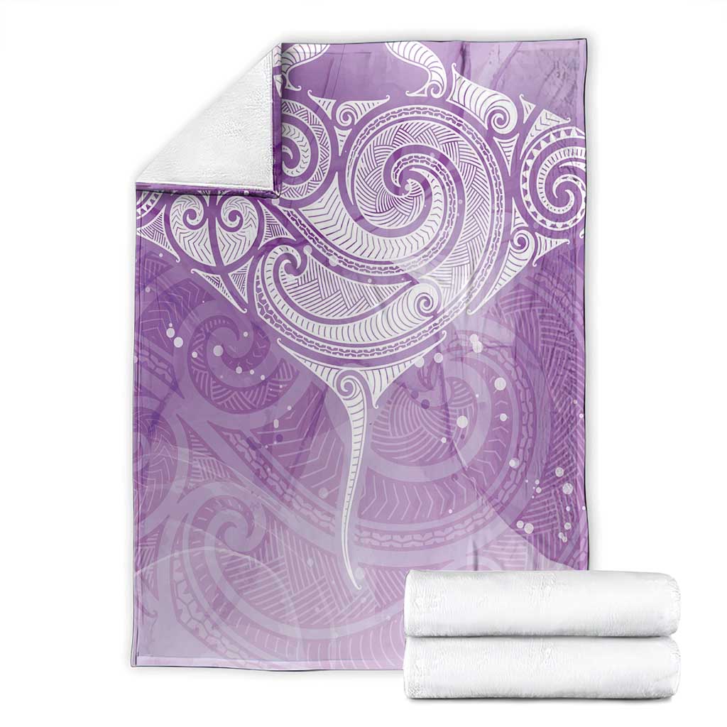 Epilepsy Awareness Maori Aotearoa Blanket Manta Ray - Purple Glaze - Polynesian Pride