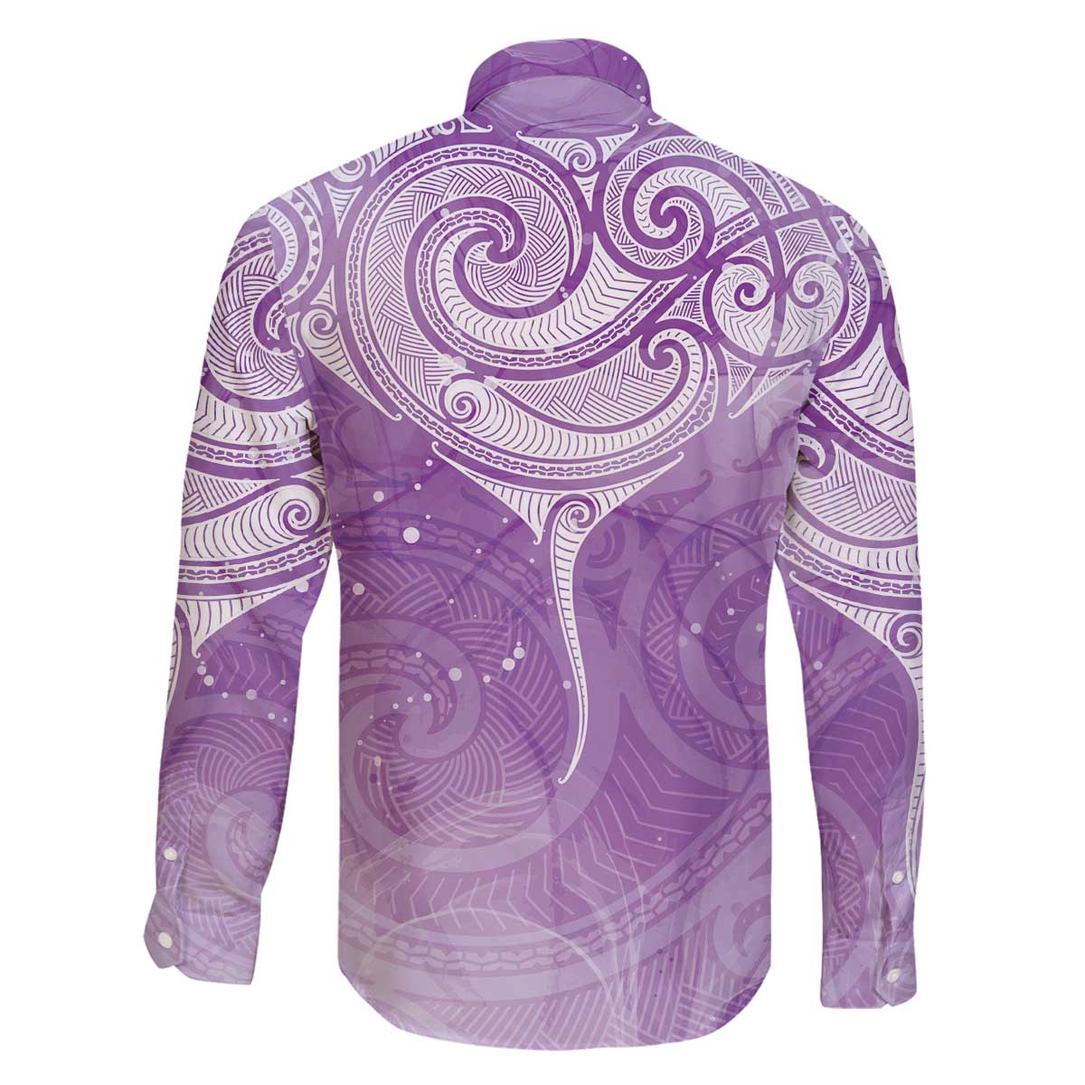 Epilepsy Awareness Maori Aotearoa Family Matching Off The Shoulder Long Sleeve Dress and Hawaiian Shirt Manta Ray - Purple Glaze - Polynesian Pride