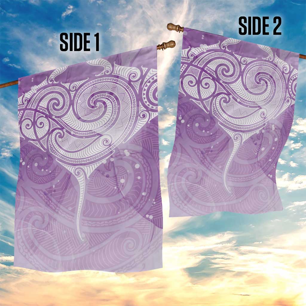Epilepsy Awareness Maori Aotearoa Garden Flag Manta Ray - Purple Glaze - Polynesian Pride