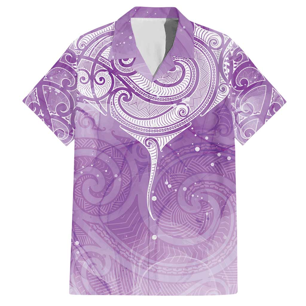 Epilepsy Awareness Maori Aotearoa Hawaiian Shirt Manta Ray - Purple Glaze - Polynesian Pride