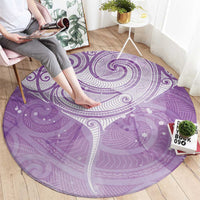 Epilepsy Awareness Maori Aotearoa Round Carpet Manta Ray - Purple Glaze - Polynesian Pride
