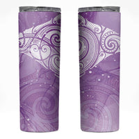 Epilepsy Awareness Maori Aotearoa Skinny Tumbler Manta Ray - Purple Glaze - Polynesian Pride