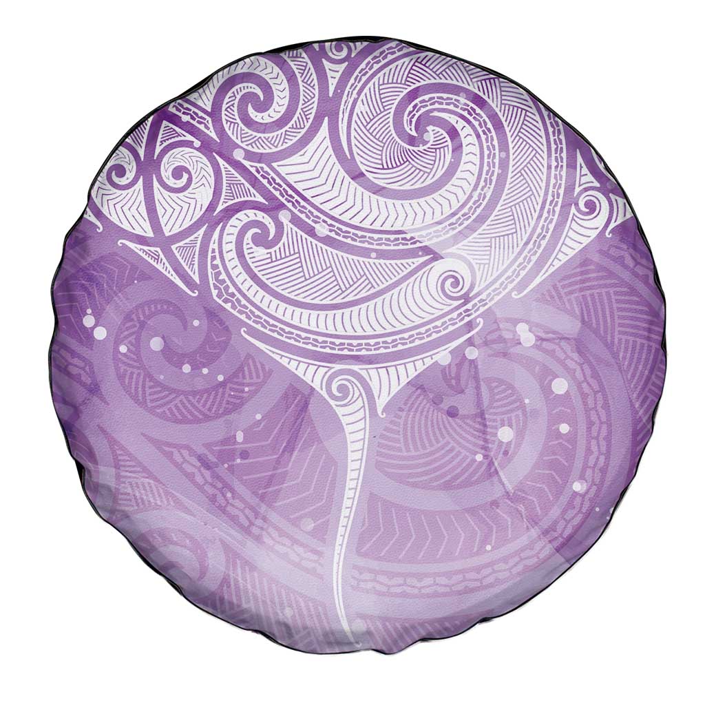Epilepsy Awareness Maori Aotearoa Spare Tire Cover Manta Ray - Purple Glaze - Polynesian Pride