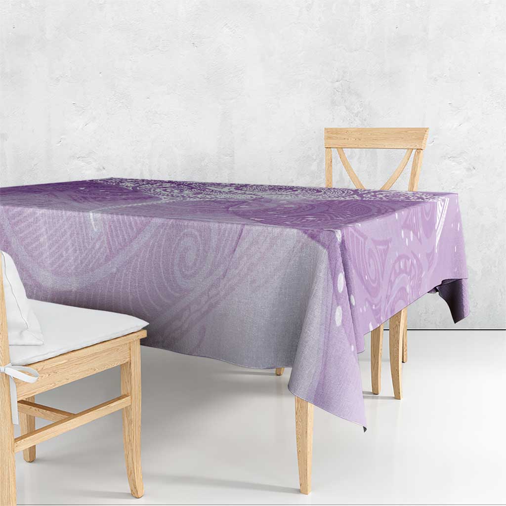 Epilepsy Awareness Maori Aotearoa Tablecloth Manta Ray - Purple Glaze - Polynesian Pride