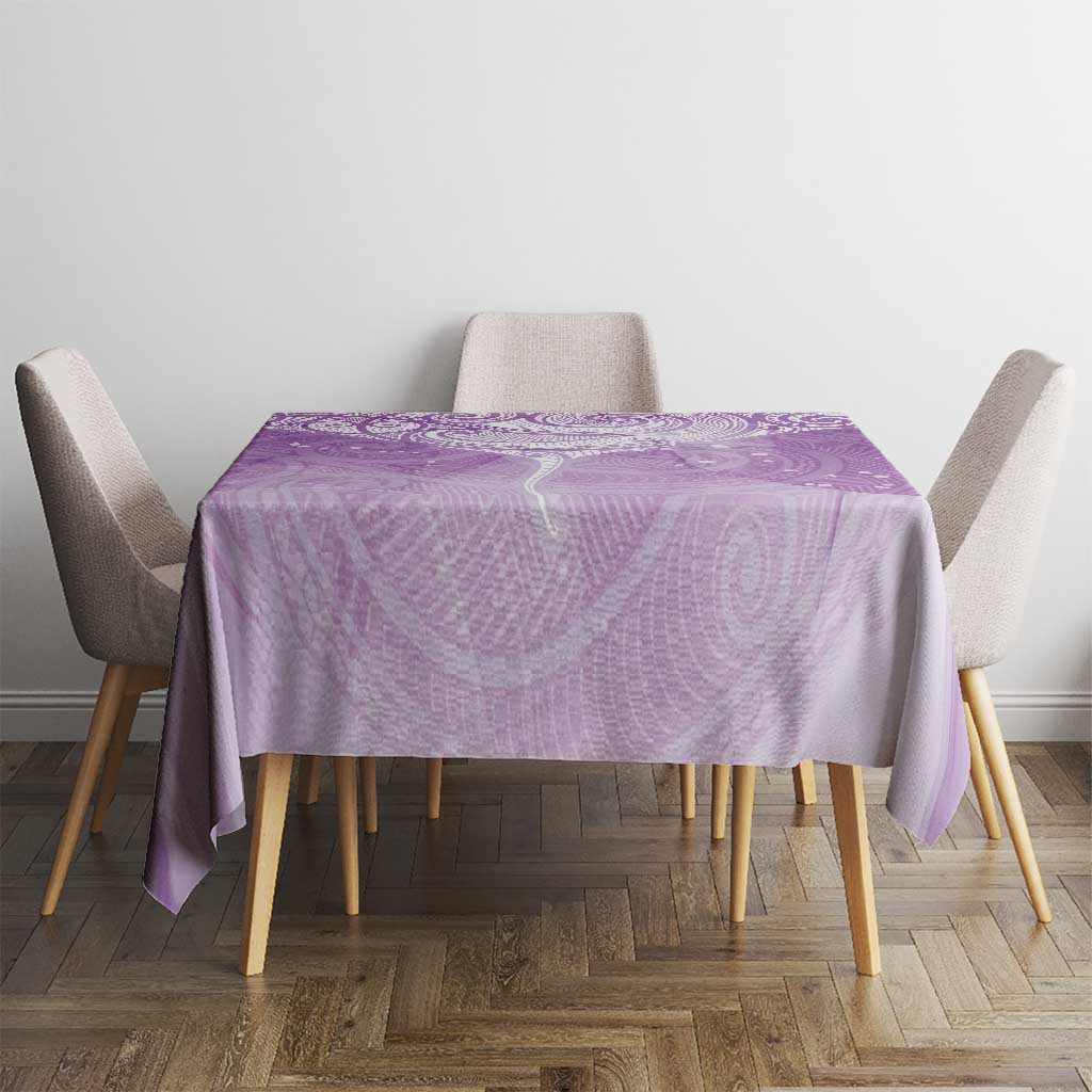 Epilepsy Awareness Maori Aotearoa Tablecloth Manta Ray - Purple Glaze - Polynesian Pride