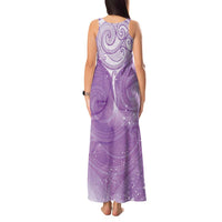 Epilepsy Awareness Maori Aotearoa Tank Maxi Dress Manta Ray - Purple Glaze - Polynesian Pride