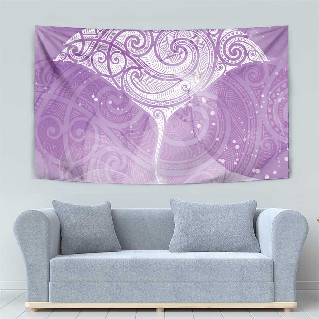 Epilepsy Awareness Maori Aotearoa Tapestry Manta Ray - Purple Glaze - Polynesian Pride